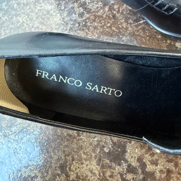 Franco Sarto Nolan Loafer Block Heel Leather Pumps Womens 9.5 Classic Office - Picture 6 of 9